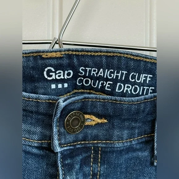 GAP Straight Cuff Cropped Jeans, Stretch, Size 6 / 28 R - Picture 2 of 5